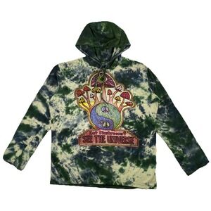 Kathmandu Imports Hippie Hoodie Adult XL Eat Mushrooms See The Universe Cotton
